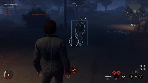 Halloween player ESP wallhack showing skeletons, boxes, and distance meters