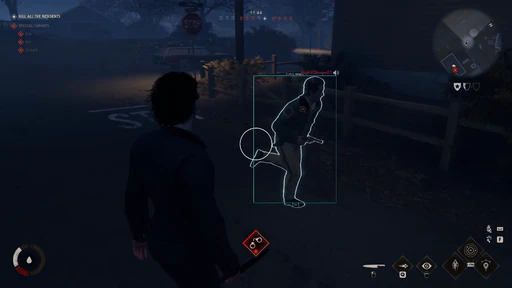 Halloween radar hack and ESP overlay showing enemy names, health bars, and range markers